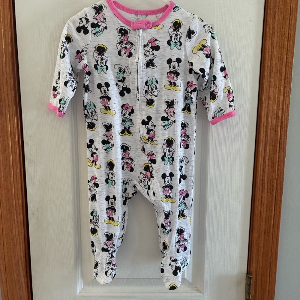 Disney baby Mickey and Minnie Mouse One Piece - White and Pink size 3-6 months